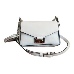 Steve Madden Pebble Leather Crossbody Small Handbag Coin Purse Baby Blue